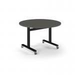 Pro Flip Circular Table 1200 Dia, Black, Onyx Grey Top PROFL12C-K-OG