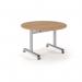 Pro Flip Circular Table 1200 Dia, Silver, Beech Top PROFL12C-S-B
