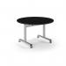 Pro Flip Circular Table 1200 Dia, Silver, Black Top PROFL12C-S-BK