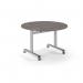 Pro Flip Circular Table 1200 Dia, Silver, Grey Oak Top PROFL12C-S-GO
