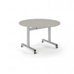 Pro Flip Circular Table 1200 Dia, Silver, Light Grey Top PROFL12C-S-LG