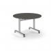 Pro Flip Circular Table 1200 Dia, Silver, Onyx Grey Top PROFL12C-S-OG