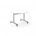 Pro Flip Circular Table 1200 Dia, Silver, White Top PROFL12C-S-WH
