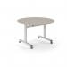 Pro Flip Circular Table 1200 Dia, White, Light Grey Top PROFL12C-WH-LG