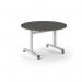 Pro Flip Circular Table 1200 Dia, White, Onyx Grey Top PROFL12C-WH-OG