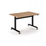 Pro Flip Rectangular Table 1200 x 800, Black Frame, Beech Top PROFL12-K-B