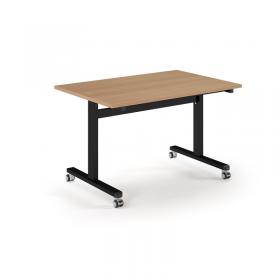 Pro Flip Rectangular Table 1200 x 800, Black Frame, Beech Top PROFL12-K-B
