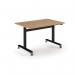 Pro Flip Rectangular Table 1200 x 800, Black Frame, Beech Top PROFL12-K-B