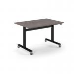 Pro Flip Rectangular Table 1200 x 800, Black Frame, Grey Oak Top PROFL12-K-GO