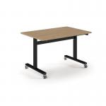 Pro Flip Rectangular Table 1200 x 800, Black Frame, Kendal Oak Top PROFL12-K-KO