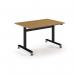 Pro Flip Rectangular Table 1200 x 800, Black Frame, Oak Top PROFL12-K-O