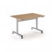Pro Flip Rectangular Table 1200 x 800, Silver Frame, Beech Top PROFL12-S-B