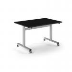 Pro Flip Rectangular Table 1200 x 800, Silver Frame, Black Top PROFL12-S-BK