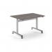 Pro Flip Rectangular Table 1200 x 800, Silver Frame, Grey Oak Top PROFL12-S-GO
