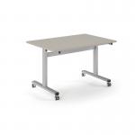 Pro Flip Rectangular Table 1200 x 800, Silver Frame, Light Grey Top PROFL12-S-LG