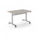 Pro Flip Rectangular Table 1200 x 800, Silver Frame, Light Grey Top PROFL12-S-LG