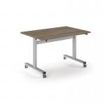Pro Flip Rectangular Table 1200 x 800, Silver Frame, Nebraska Oak Top PROFL12-S-NO