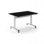 Pro Flip Rectangular Table 1200 x 800, White Frame, Black Top PROFL12-WH-BK