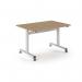 Pro Flip Rectangular Table 1200 x 800, White Frame, Kendal Oak Top PROFL12-WH-KO