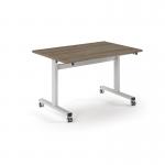 Pro Flip Rectangular Table 1200 x 800, White Frame, Nebraska Oak Top PROFL12-WH-NO