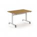 Pro Flip Rectangular Table 1200 x 800, White Frame, Oak Top PROFL12-WH-O