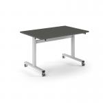 Pro Flip Rectangular Table 1200 x 800, White Frame, Onyx Grey Top PROFL12-WH-OG
