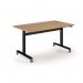 Pro Flip Rectangular Table 1400 x 800, Black Frame, Beech Top PROFL14-K-B