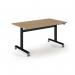 Pro Flip Rectangular Table 1400 x 800, Black Frame, Kendal Oak Top PROFL14-K-KO