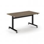 Pro Flip Rectangular Table 1400 x 800, Black Frame, Nebraska Oak Top PROFL14-K-NO