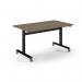 Pro Flip Rectangular Table 1400 x 800, Black Frame, Nebraska Oak Top PROFL14-K-NO