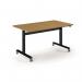 Pro Flip Rectangular Table 1400 x 800, Black Frame, Oak Top PROFL14-K-O