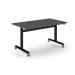 Pro Flip Rectangular Table 1400 x 800, Black Frame, Onyx Grey Top PROFL14-K-OG
