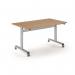 Pro Flip Rectangular Table 1400 x 800, Silver Frame, Beech Top PROFL14-S-B