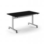 Pro Flip Rectangular Table 1400 x 800, Silver Frame, Black Top PROFL14-S-BK