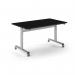 Pro Flip Rectangular Table 1400 x 800, Silver Frame, Black Top PROFL14-S-BK