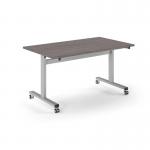 Pro Flip Rectangular Table 1400 x 800, Silver Frame, Grey Oak Top PROFL14-S-GO