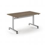 Pro Flip Rectangular Table 1400 x 800, Silver Frame, Nebraska Oak Top PROFL14-S-NO