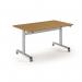 Pro Flip Rectangular Table 1400 x 800, Silver Frame, Oak Top PROFL14-S-O