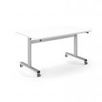 Pro Flip Rectangular Table 1400 x 800, Silver Frame, White Top PROFL14-S-WH