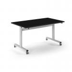 Pro Flip Rectangular Table 1400 x 800, White Frame, Black Top PROFL14-WH-BK