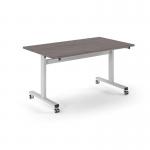 Pro Flip Rectangular Table 1400 x 800, White Frame, Grey Oak Top PROFL14-WH-GO