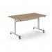 Pro Flip Rectangular Table 1400 x 800, White Frame, Kendal Oak Top PROFL14-WH-KO