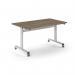 Pro Flip Rectangular Table 1400 x 800, White Frame, Nebraska Oak Top PROFL14-WH-NO