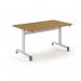 Pro Flip Rectangular Table 1400 x 800, White Frame, Oak Top PROFL14-WH-O