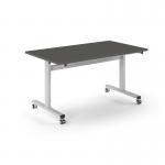 Pro Flip Rectangular Table 1400 x 800, White Frame, Onyx Grey Top PROFL14-WH-OG