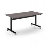 Pro Flip Rectangular Table 1600 x 800, Black Frame, Grey Oak Top PROFL16-K-GO