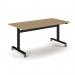 Pro Flip Rectangular Table 1600 x 800, Black Frame, Kendal Oak Top PROFL16-K-KO