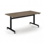 Pro Flip Rectangular Table 1600 x 800, Black Frame, Nebraska Oak Top PROFL16-K-NO