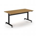 Pro Flip Rectangular Table 1600 x 800, Black Frame, Oak Top PROFL16-K-O