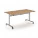 Pro Flip table 1600x 800 silver frame - beech top PROFL16-S-B